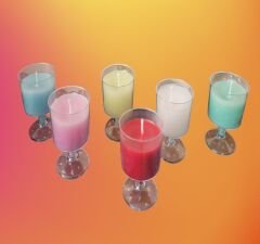MİNİ SHOT BARDAKTA RENKLİ MUM SETİ-6'LI