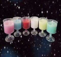 MİNİ SHOT BARDAKTA RENKLİ MUM SETİ-6'LI