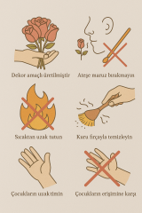 DEKORATİF  ÇİÇEK MUM SEPETİ
